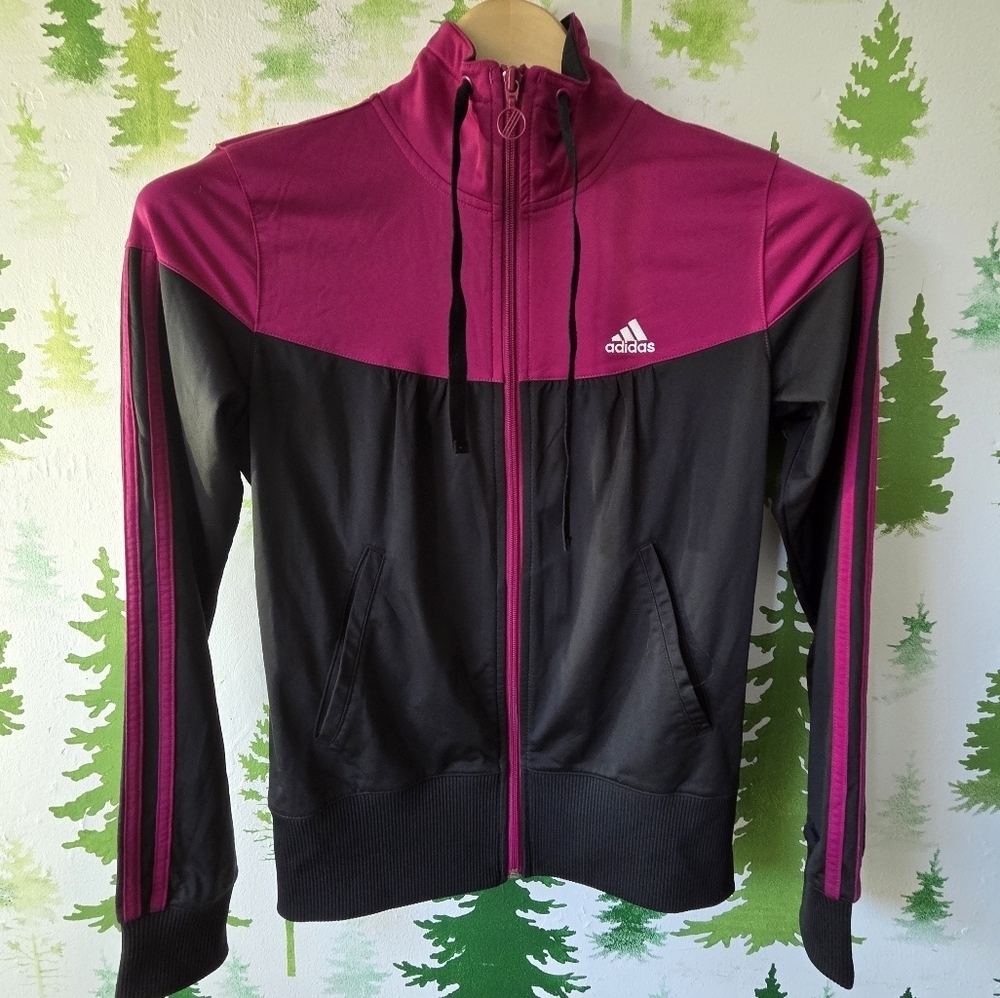 Adidas Women's Black and Pink Jacket